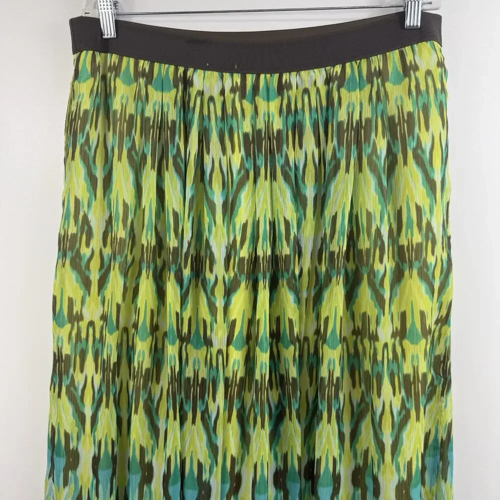 Ruby Rd. Watercolor Ikat Crinkle Maxi Skirt Size 16W Fairycore Elastic Waist